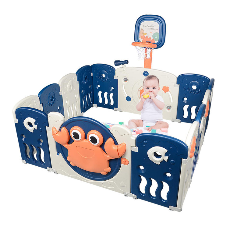 LIVINGbasics Portable Baby Playards Kids 14 Panel Activity Centre